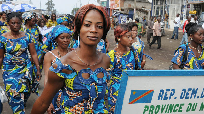Célébration de la journée mondiale de la femme à Goma, le 8 Mars 2009. Photo © Teun Voeten.