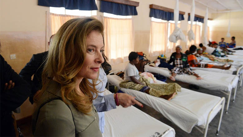 Valérie Trierweiler, lors de sa visite en juillet 2013, à l'hopital Panzi de Bukavu. Photo © LE FIGARO.
