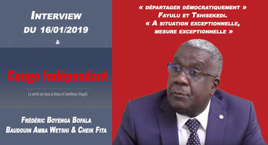 Présidentielle du 30/12/18: Boyenga propose un « second tour » pour départager Fayulu et Tshisekedi